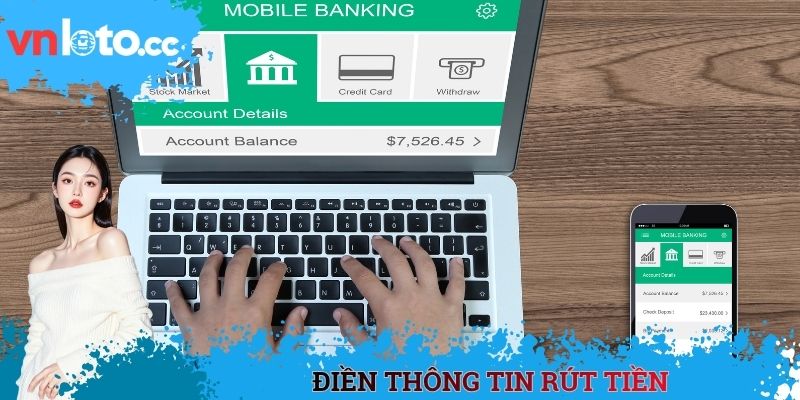 Điền thông tin rút tiền